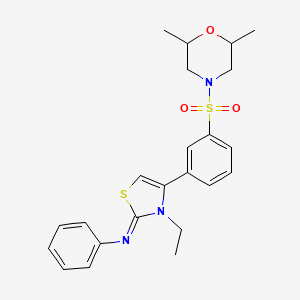 N-[(2Z)-4-{3-[(2,6-dimethylmorpholin-4-yl)sulfonyl]phenyl}-3-ethyl-1,3-thiazol-2(3H)-ylidene]aniline