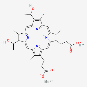 molecular formula C34H35MnN4O6 B1220259 Manganese (III) hematoporphyrin CAS No. 69997-72-4