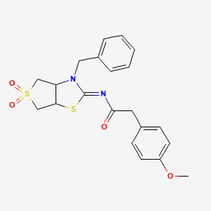 N-[(2E)-3-benzyl-5,5-dioxidotetrahydrothieno[3,4-d][1,3]thiazol-2(3H)-ylidene]-2-(4-methoxyphenyl)acetamide