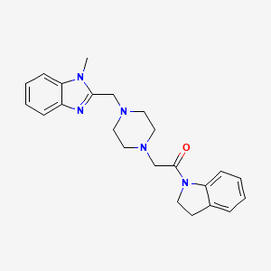 1-(indolin-1-yl)-2-(4-((1-methyl-1H-benzo[d]imidazol-2-yl)methyl)piperazin-1-yl)ethanone