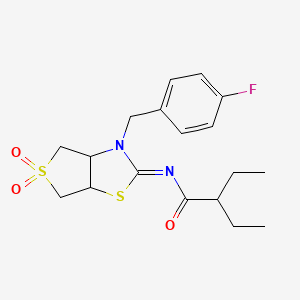 2-ethyl-N-[(2E)-3-(4-fluorobenzyl)-5,5-dioxidotetrahydrothieno[3,4-d][1,3]thiazol-2(3H)-ylidene]butanamide