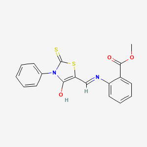 methyl 2-{[(E)-(4-oxo-3-phenyl-2-thioxo-1,3-thiazolidin-5-ylidene)methyl]amino}benzoate