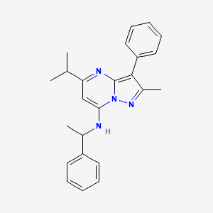 2-methyl-3-phenyl-N-(1-phenylethyl)-5-(propan-2-yl)pyrazolo[1,5-a]pyrimidin-7-amine