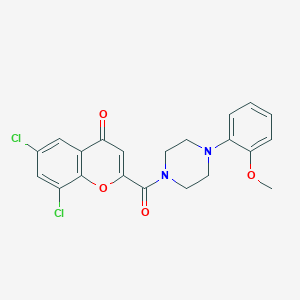 6,8-dichloro-2-[4-(2-methoxyphenyl)piperazine-1-carbonyl]-4H-chromen-4-one