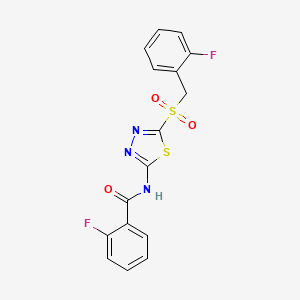 2-fluoro-N-[(2Z)-5-[(2-fluorobenzyl)sulfonyl]-1,3,4-thiadiazol-2(3H)-ylidene]benzamide