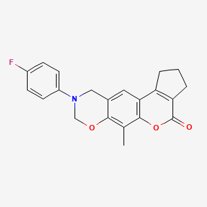 9-(4-fluorophenyl)-6-methyl-2,3,9,10-tetrahydro-8H-cyclopenta[3,4]chromeno[6,7-e][1,3]oxazin-4(1H)-one