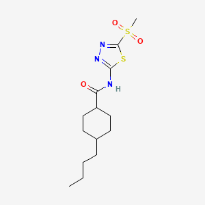 4-butyl-N-(5-(methylsulfonyl)-1,3,4-thiadiazol-2-yl)cyclohexanecarboxamide