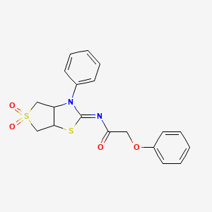 N-[(2Z)-5,5-dioxido-3-phenyltetrahydrothieno[3,4-d][1,3]thiazol-2(3H)-ylidene]-2-phenoxyacetamide