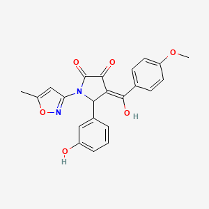 (4E)-4-[hydroxy(4-methoxyphenyl)methylidene]-5-(3-hydroxyphenyl)-1-(5-methyl-1,2-oxazol-3-yl)pyrrolidine-2,3-dione