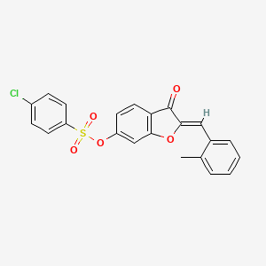 (2Z)-2-(2-methylbenzylidene)-3-oxo-2,3-dihydro-1-benzofuran-6-yl 4-chlorobenzenesulfonate