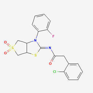 2-(2-chlorophenyl)-N-[(2E)-3-(2-fluorophenyl)-5,5-dioxidotetrahydrothieno[3,4-d][1,3]thiazol-2(3H)-ylidene]acetamide