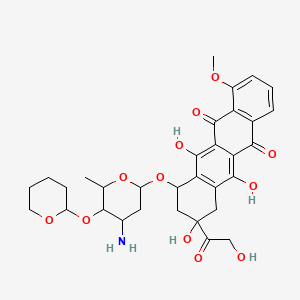 7-[4-amino-6-methyl-5-(oxan-2-yloxy)oxan-2-yl]oxy-6,9,11-trihydroxy-9-(2-hydroxyacetyl)-4-methoxy-8,10-dihydro-7H-tetracene-5,12-dione