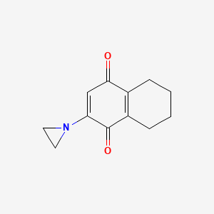 molecular formula C12H13NO2 B1220281 2-(1-Aziridinyl)-5,6,7,8-tetrahydro-1,4-naphthalenedione CAS No. 443-76-5