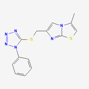 3-methyl-6-{[(1-phenyl-1H-tetrazol-5-yl)sulfanyl]methyl}imidazo[2,1-b][1,3]thiazole