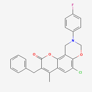 3-benzyl-6-chloro-9-(4-fluorophenyl)-4-methyl-9,10-dihydro-2H,8H-chromeno[8,7-e][1,3]oxazin-2-one