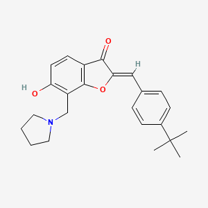 (2Z)-2-(4-tert-butylbenzylidene)-6-hydroxy-7-(pyrrolidin-1-ylmethyl)-1-benzofuran-3(2H)-one