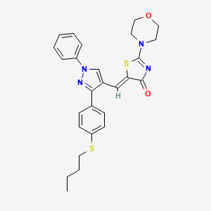 (5Z)-5-({3-[4-(butylsulfanyl)phenyl]-1-phenyl-1H-pyrazol-4-yl}methylidene)-2-(morpholin-4-yl)-1,3-thiazol-4(5H)-one