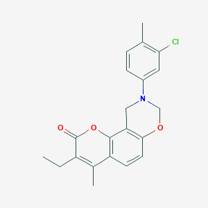 9-(3-chloro-4-methylphenyl)-3-ethyl-4-methyl-9,10-dihydro-2H,8H-chromeno[8,7-e][1,3]oxazin-2-one