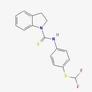 N-{4-[(difluoromethyl)sulfanyl]phenyl}-2,3-dihydro-1H-indole-1-carbothioamide