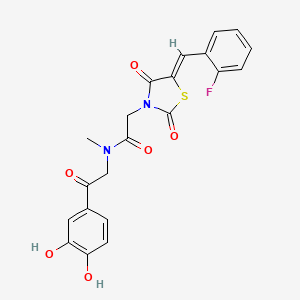 N-[2-(3,4-dihydroxyphenyl)-2-oxoethyl]-2-[(5Z)-5-(2-fluorobenzylidene)-2,4-dioxo-1,3-thiazolidin-3-yl]-N-methylacetamide