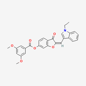 (2E)-2-[(1-ethyl-1H-indol-3-yl)methylidene]-3-oxo-2,3-dihydro-1-benzofuran-6-yl 3,5-dimethoxybenzoate