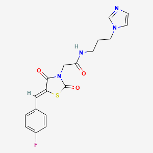 2-[(5Z)-5-(4-fluorobenzylidene)-2,4-dioxo-1,3-thiazolidin-3-yl]-N-[3-(1H-imidazol-1-yl)propyl]acetamide