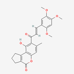 9-hydroxy-7-methyl-8-[(2E)-3-(2,4,5-trimethoxyphenyl)prop-2-enoyl]-2,3-dihydrocyclopenta[c]chromen-4(1H)-one