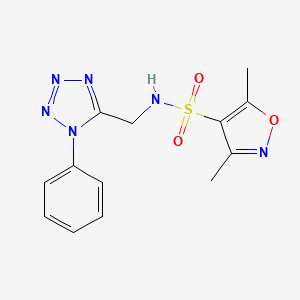 3,5-dimethyl-N-[(1-phenyl-1H-tetrazol-5-yl)methyl]-1,2-oxazole-4-sulfonamide