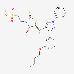 2-[(5Z)-5-{[3-(3-butoxyphenyl)-1-phenyl-1H-pyrazol-4-yl]methylidene}-4-oxo-2-thioxo-1,3-thiazolidin-3-yl]ethanesulfonic acid