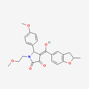 (4E)-4-[hydroxy(2-methyl-2,3-dihydro-1-benzofuran-5-yl)methylidene]-1-(2-methoxyethyl)-5-(4-methoxyphenyl)pyrrolidine-2,3-dione