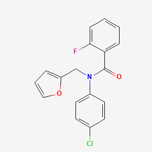 N-(4-chlorophenyl)-2-fluoro-N-(furan-2-ylmethyl)benzamide