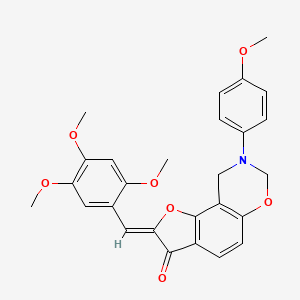 (2Z)-8-(4-methoxyphenyl)-2-(2,4,5-trimethoxybenzylidene)-8,9-dihydro-7H-furo[2,3-f][1,3]benzoxazin-3(2H)-one