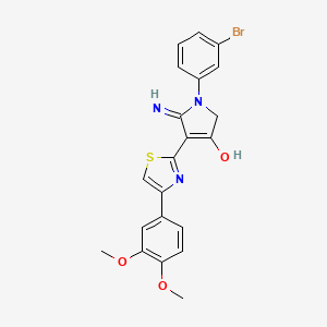 molecular formula C21H18BrN3O3S B12203090 1-(3-bromophenyl)-4-[4-(3,4-dimethoxyphenyl)-1,3-thiazol-2-yl]-5-imino-2,5-dihydro-1H-pyrrol-3-ol 