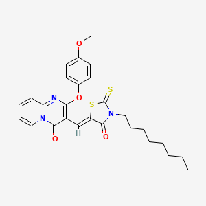 2-(4-methoxyphenoxy)-3-[(Z)-(3-octyl-4-oxo-2-thioxo-1,3-thiazolidin-5-ylidene)methyl]-4H-pyrido[1,2-a]pyrimidin-4-one