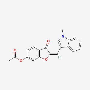 2-[(1-Methylindol-3-yl)methylene]-3-oxobenzo[3,4-b]furan-6-yl acetate