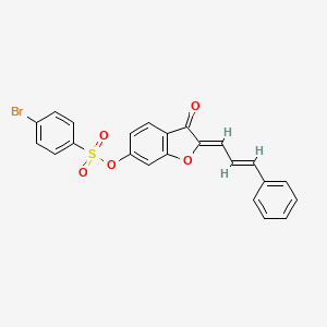 molecular formula C23H15BrO5S B12203112 (2Z)-3-oxo-2-[(2E)-3-phenylprop-2-en-1-ylidene]-2,3-dihydro-1-benzofuran-6-yl 4-bromobenzenesulfonate 