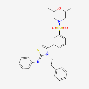 N-[(2Z)-4-{3-[(2,6-dimethylmorpholin-4-yl)sulfonyl]phenyl}-3-(2-phenylethyl)-1,3-thiazol-2(3H)-ylidene]aniline