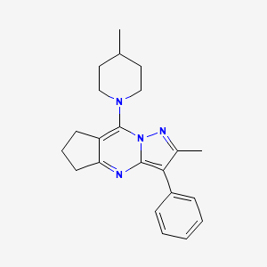 2-methyl-8-(4-methylpiperidin-1-yl)-3-phenyl-6,7-dihydro-5H-cyclopenta[d]pyrazolo[1,5-a]pyrimidine