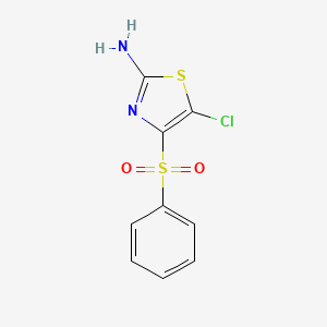 molecular formula C9H7ClN2O2S2 B12203150 5-Chloro-4-(phenylsulfonyl)-1,3-thiazol-2-amine 