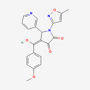 (4E)-4-[hydroxy(4-methoxyphenyl)methylidene]-1-(5-methyl-1,2-oxazol-3-yl)-5-(pyridin-3-yl)pyrrolidine-2,3-dione