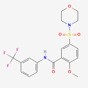 2-methoxy-5-(morpholin-4-ylsulfonyl)-N-[3-(trifluoromethyl)phenyl]benzamide