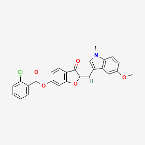 (2E)-2-[(5-methoxy-1-methyl-1H-indol-3-yl)methylidene]-3-oxo-2,3-dihydro-1-benzofuran-6-yl 2-chlorobenzoate