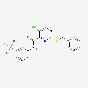 2-(benzylsulfanyl)-5-chloro-N-[3-(trifluoromethyl)phenyl]pyrimidine-4-carboxamide