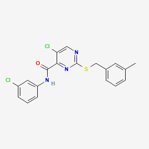 5-chloro-N-(3-chlorophenyl)-2-[(3-methylbenzyl)sulfanyl]pyrimidine-4-carboxamide