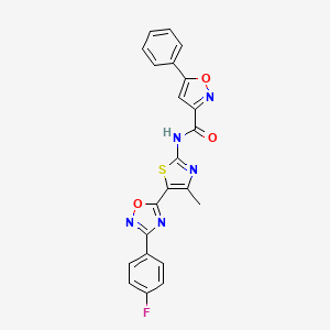 N-[(2E)-5-[3-(4-fluorophenyl)-1,2,4-oxadiazol-5-yl]-4-methyl-1,3-thiazol-2(3H)-ylidene]-5-phenyl-1,2-oxazole-3-carboxamide