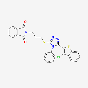 2-(3-{[5-(3-chloro-1-benzothiophen-2-yl)-4-phenyl-4H-1,2,4-triazol-3-yl]sulfanyl}propyl)-1H-isoindole-1,3(2H)-dione