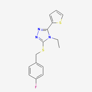 4-Ethyl-3-[(4-fluorophenyl)methylthio]-5-(2-thienyl)-1,2,4-triazole