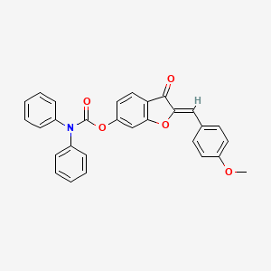 (2Z)-2-(4-methoxybenzylidene)-3-oxo-2,3-dihydro-1-benzofuran-6-yl diphenylcarbamate