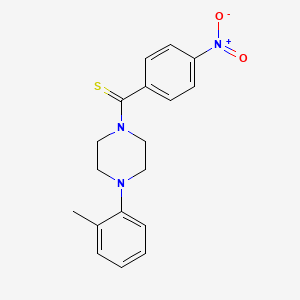 molecular formula C18H19N3O2S B1220329 [4-(2-Methylphenyl)-1-piperazinyl]-(4-nitrophenyl)methanethione 