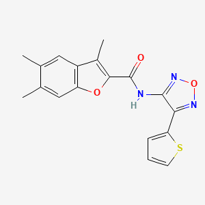 3,5,6-trimethyl-N-[4-(thiophen-2-yl)-1,2,5-oxadiazol-3-yl]-1-benzofuran-2-carboxamide